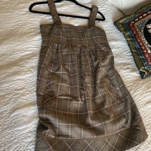 Cute brown plaid jumper.